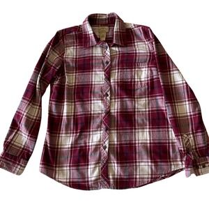 Blue Mountain Plaid‎ Button Down Shirt Long Sleeve Casual Womens Size Medium